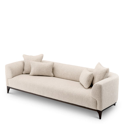 Eichholtz Brannan Sofa, Bouclé Chalk White, Brown Wooden Base (A118861)