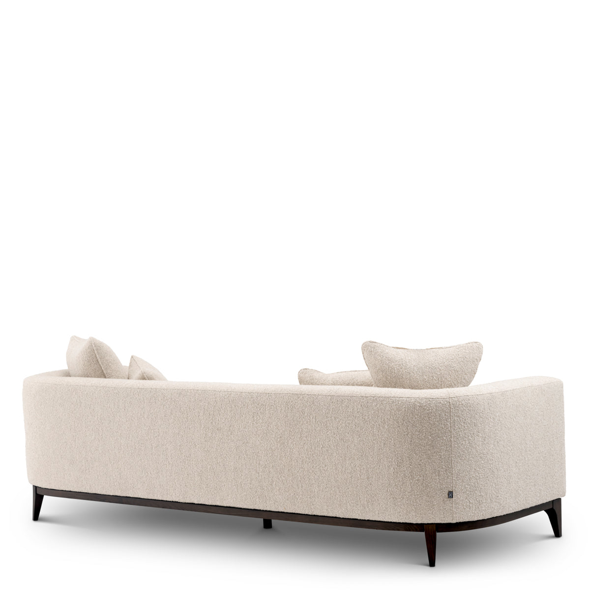 Eichholtz Brannan Sofa, Bouclé Chalk White, Brown Wooden Base (A118861)