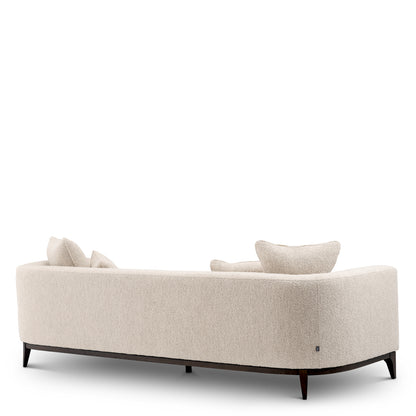 Eichholtz Brannan Sofa, Bouclé Chalk White, Brown Wooden Base (A118861)