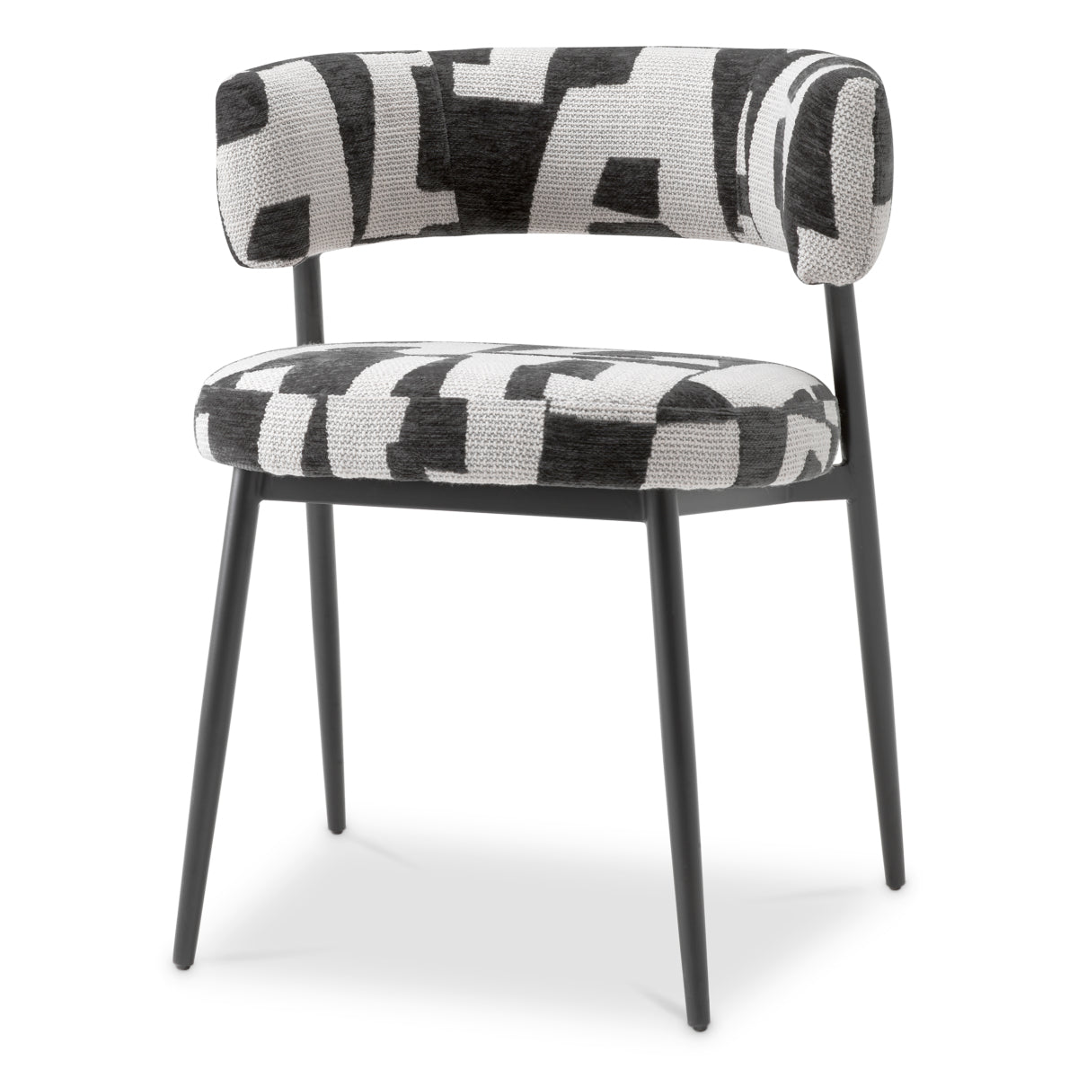 Eichholtz Folsom Dining Chair, Brooklyn Black, Black Legs (A118865)
