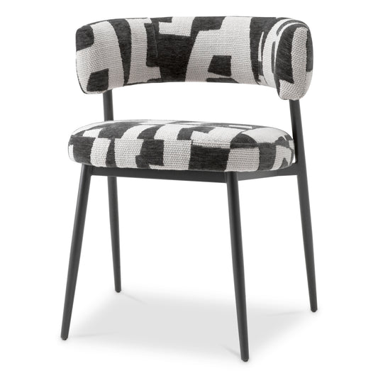 Eichholtz Folsom Dining Chair, Brooklyn Black, Black Legs (A118865)