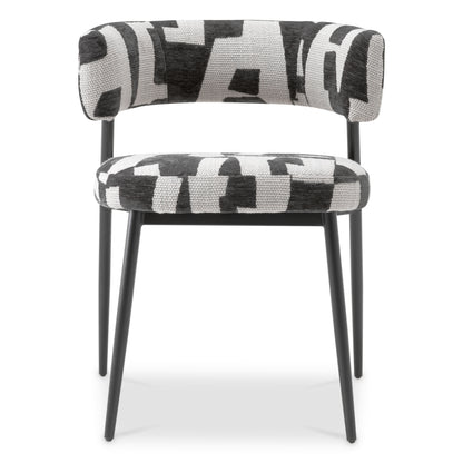 Eichholtz Folsom Dining Chair, Brooklyn Black, Black Legs (A118865)