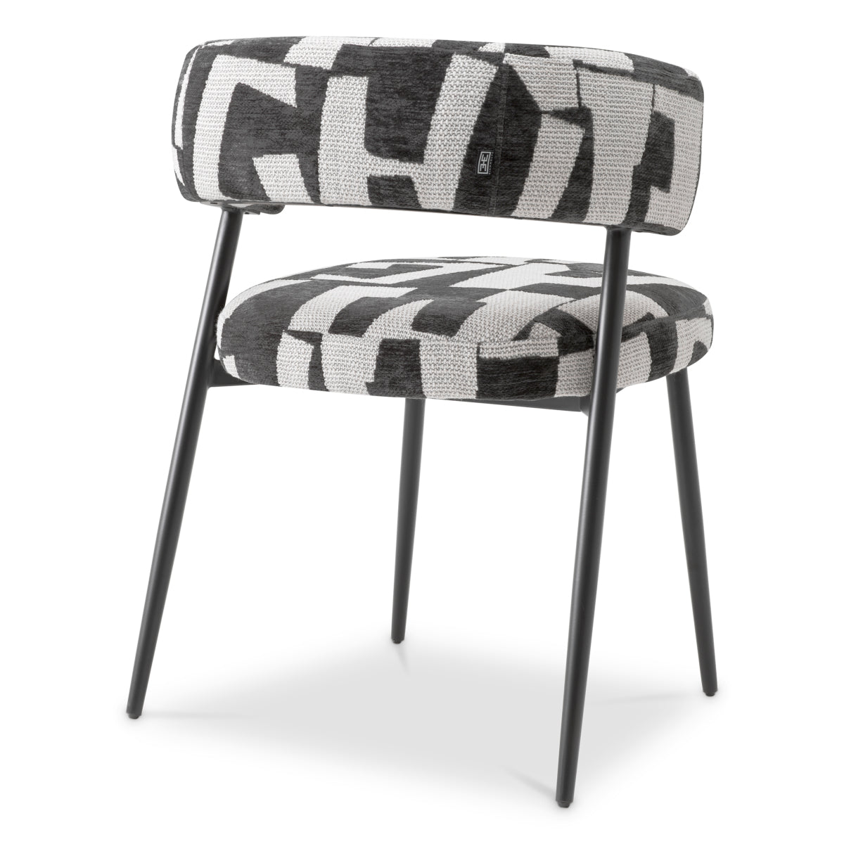 Eichholtz Folsom Dining Chair, Brooklyn Black, Black Legs (A118865)