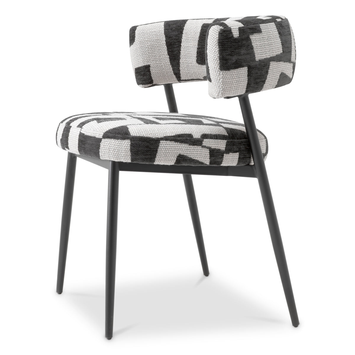 Eichholtz Folsom Dining Chair, Brooklyn Black, Black Legs (A118865)