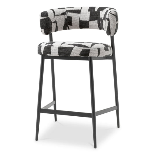 Eichholtz Folsom Counter Stool, Brooklyn Black, Black Legs (A118866)