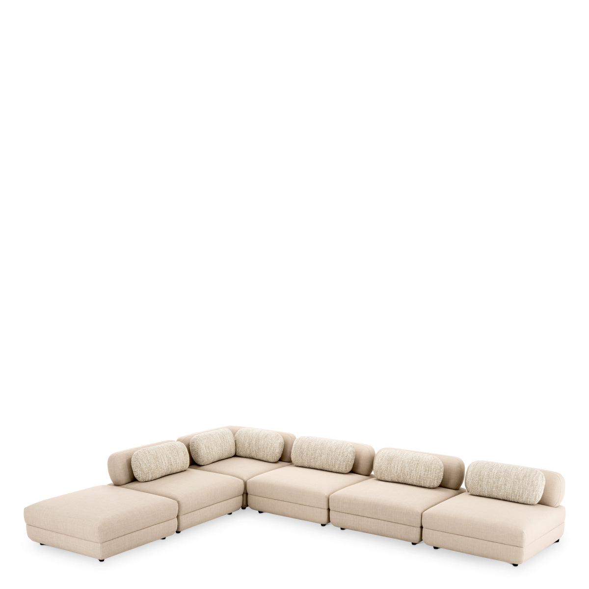 Eichholtz Paulo Modular Sofa, Scalea Sand, Bouclé Sonata Cream, Black Feet (A118868)