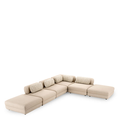 Eichholtz Paulo Modular Sofa, Scalea Sand, Bouclé Sonata Cream, Black Feet (A118868)