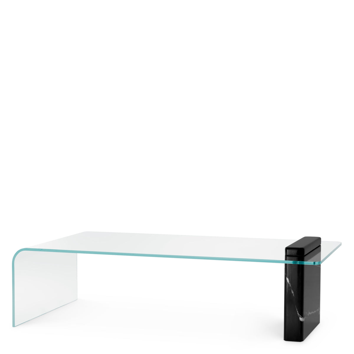 Eichholtz Stonecrest Coffee Table, Black Marble, Clear Glass (118894)