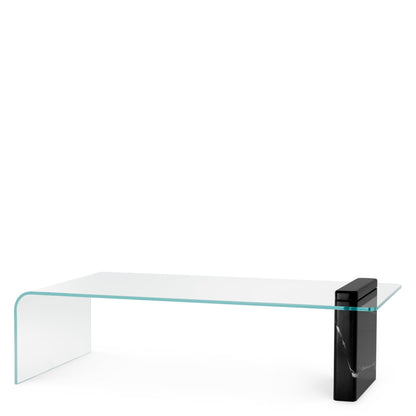 Eichholtz Stonecrest Coffee Table, Black Marble, Clear Glass (118894)