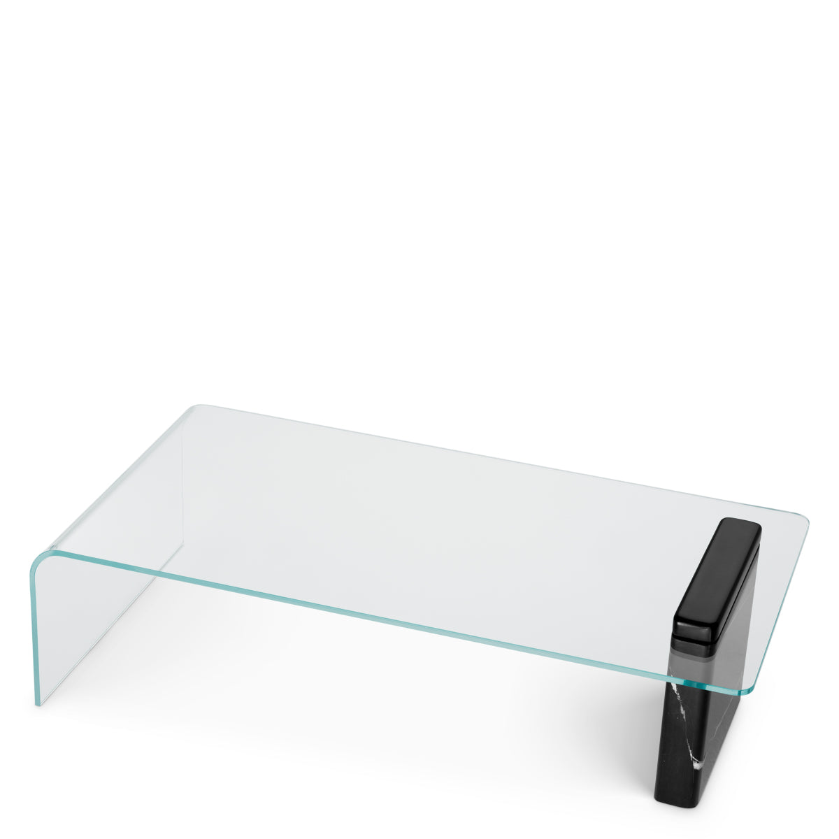 Eichholtz Stonecrest Coffee Table, Black Marble, Clear Glass (118894)