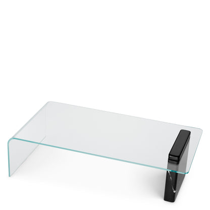 Eichholtz Stonecrest Coffee Table, Black Marble, Clear Glass (118894)