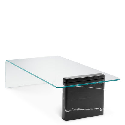 Eichholtz Stonecrest Coffee Table, Black Marble, Clear Glass (118894)