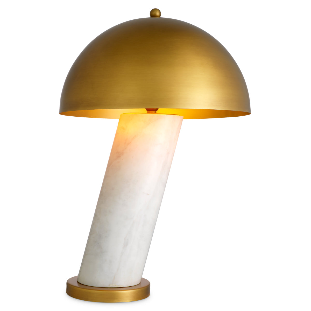 Eichholtz Daniel Table Lamp, White Marble, Antique Brass (118906UL)