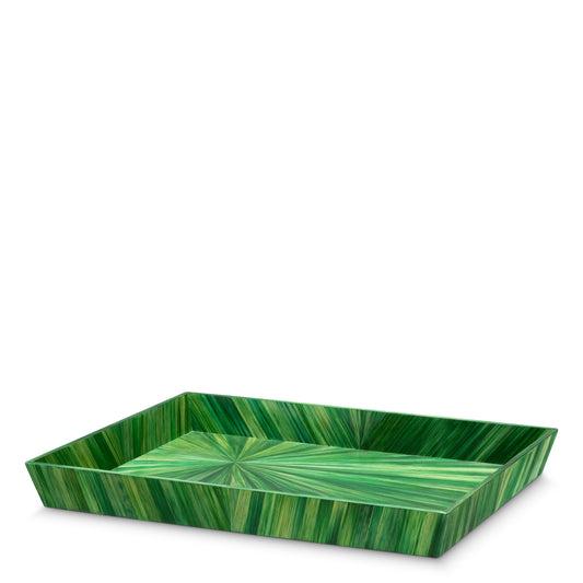 Eichholtz Harvard Desk Tray, Large, Straw Marquetry Green (118910)