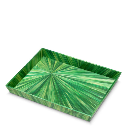 Eichholtz Harvard Desk Tray, Large, Straw Marquetry Green (118910)