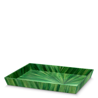 Eichholtz Harvard Desk Tray, Large, Straw Marquetry Green (118910)