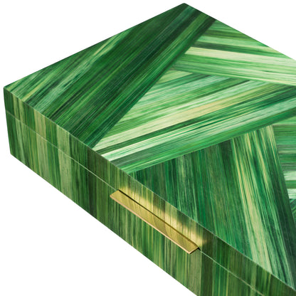 Eichholtz Harvard Box, Straw Marquetry Green (118914)