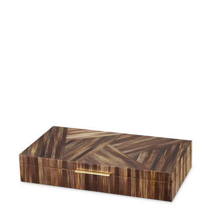 Eichholtz Harvard Box, Straw Marquetry Brown (118932)