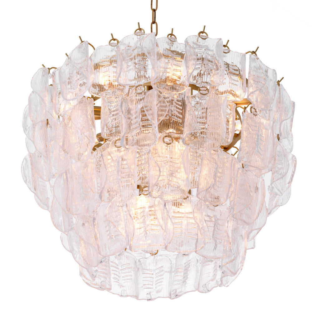 Eichholtz Solange Chandelier, Antique Brass, Handmade Glass (118950UL)