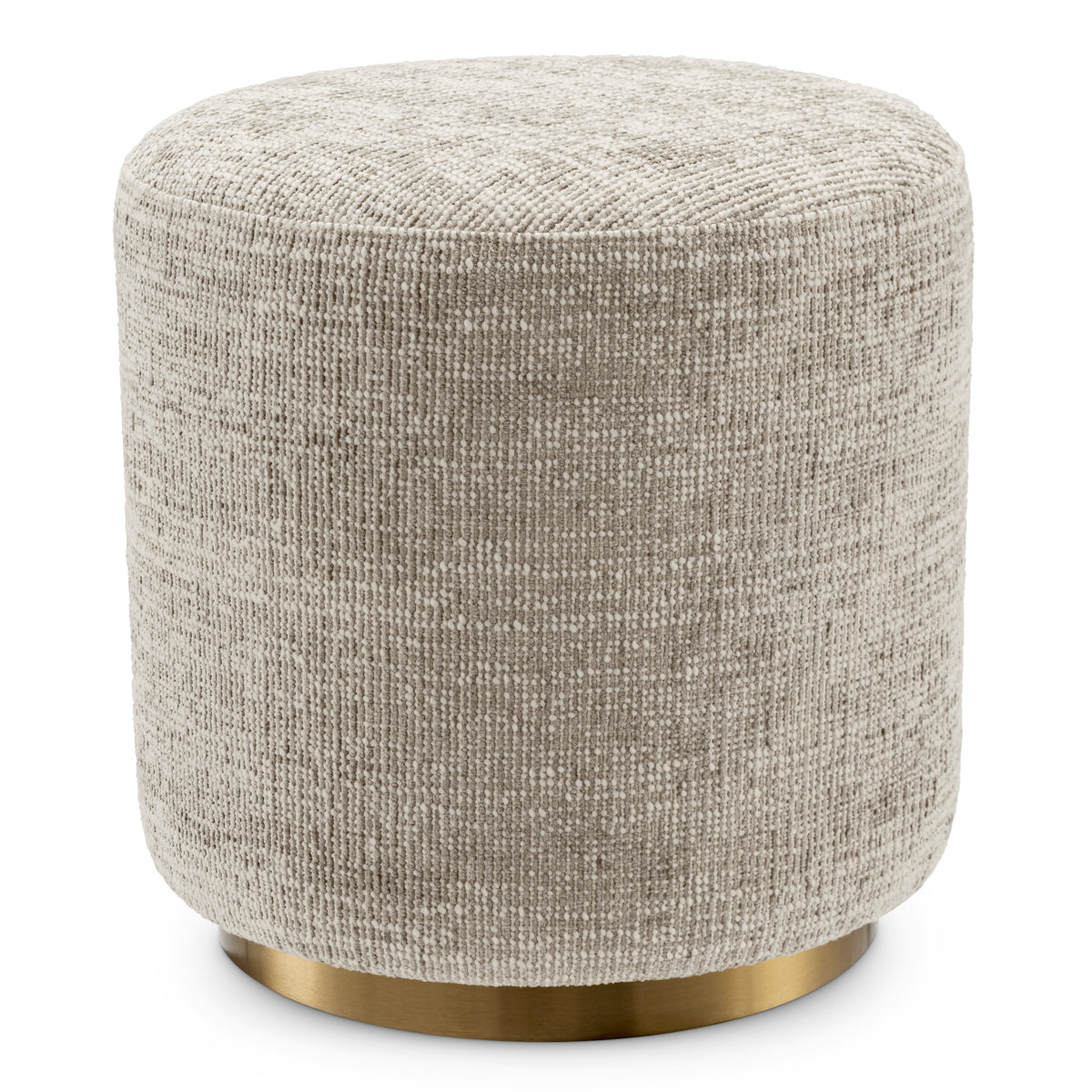 Eichholtz Greer Dining Stool, Creststone Beige, Brushed Brass Swivel Base (A119016)