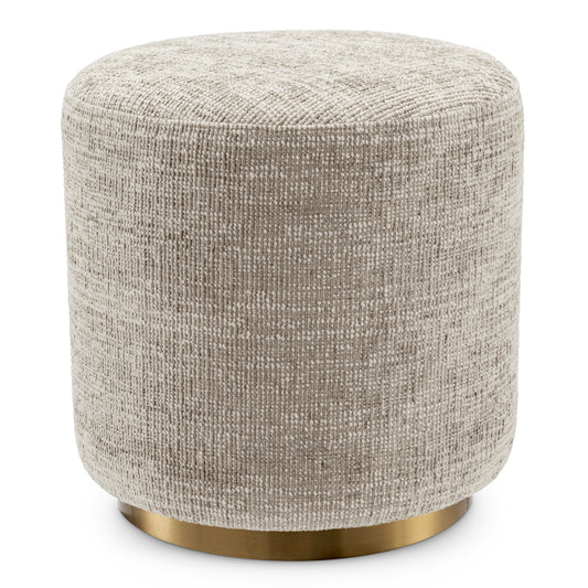 Eichholtz Greer Dining Stool, Creststone Beige, Brushed Brass Swivel Base (A119016)
