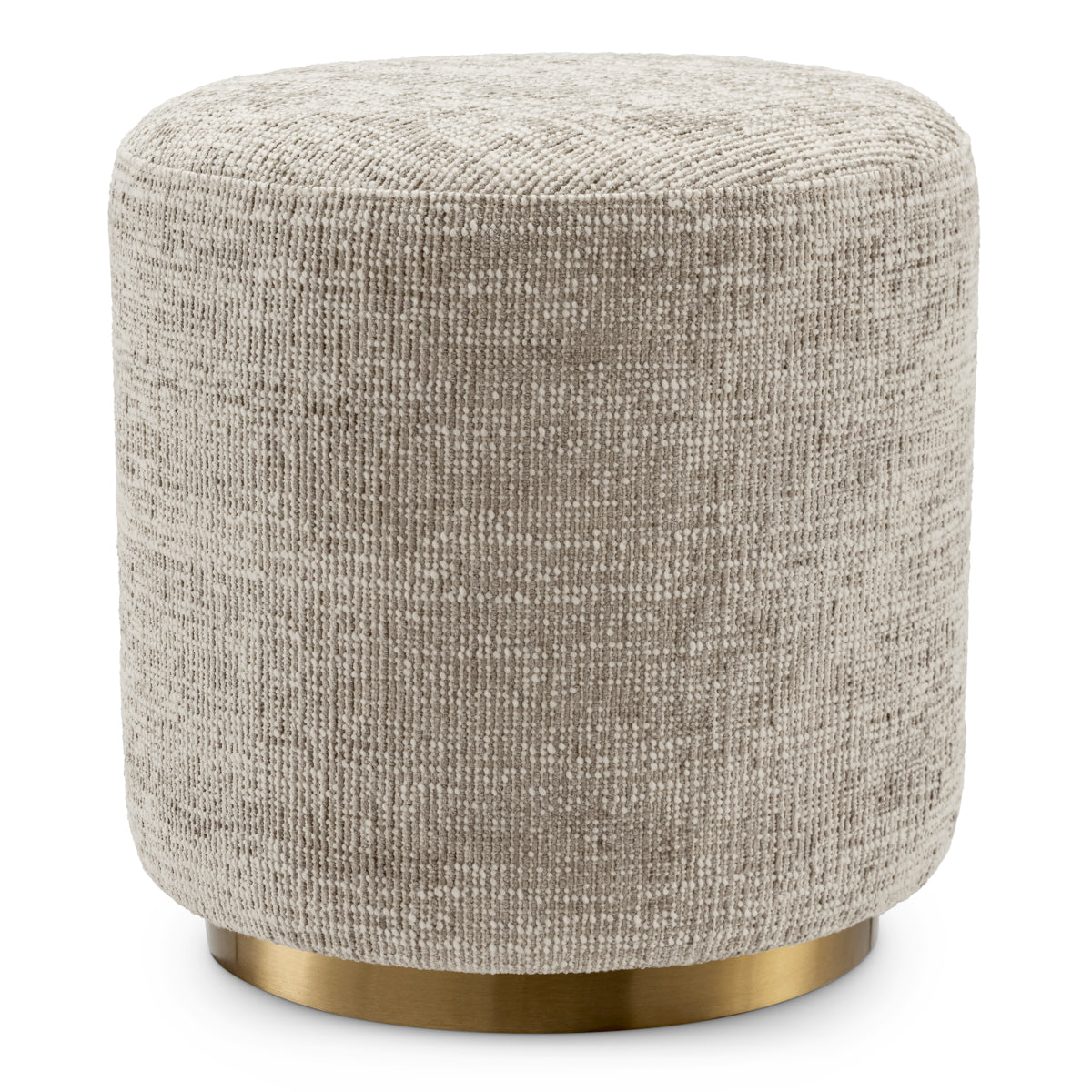 Eichholtz Greer Dining Stool, Creststone Beige, Brushed Brass Swivel Base (A119016)