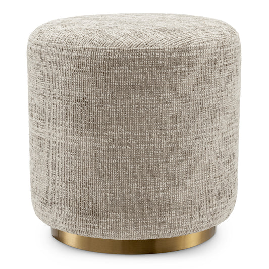Eichholtz Greer Dining Stool, Creststone Beige, Brushed Brass Swivel Base (A119016)