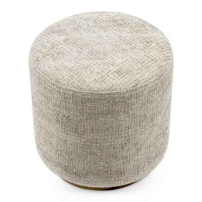 Eichholtz Greer Dining Stool, Creststone Beige, Brushed Brass Swivel Base (A119016)
