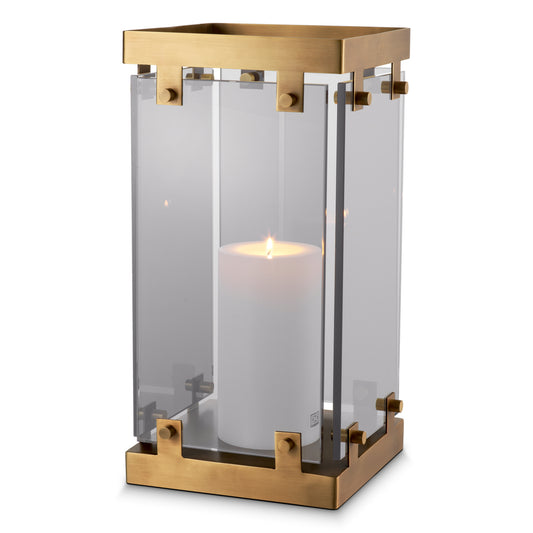 Eichholtz Heston Hurricane, Large, Antique Brass, Smoke Glass (119017)