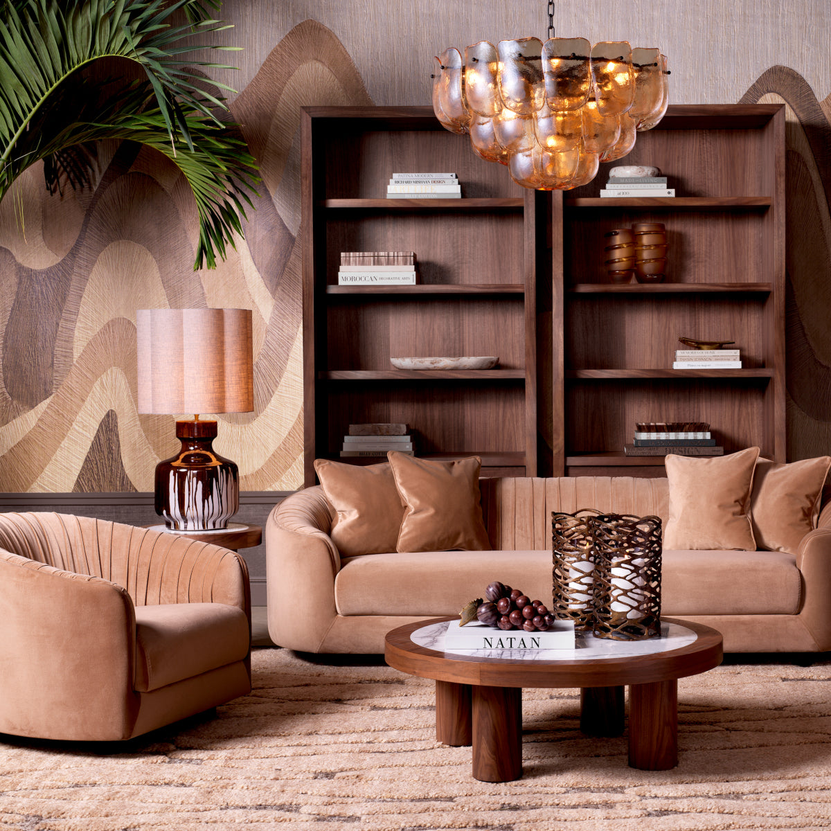 Eichholtz Jameson Chair, Amaro Camel, Black Feet (119025)