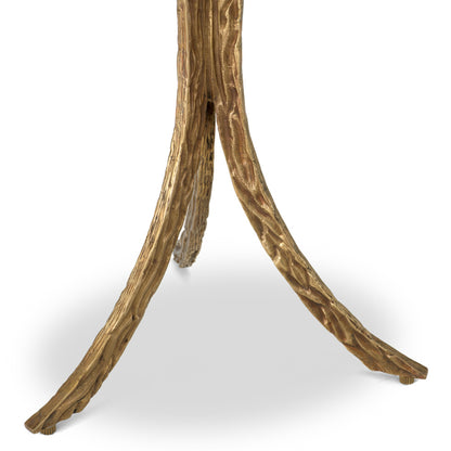 Eichholtz Emmeline Side Table, White Marble, Vintage Brass (119046)