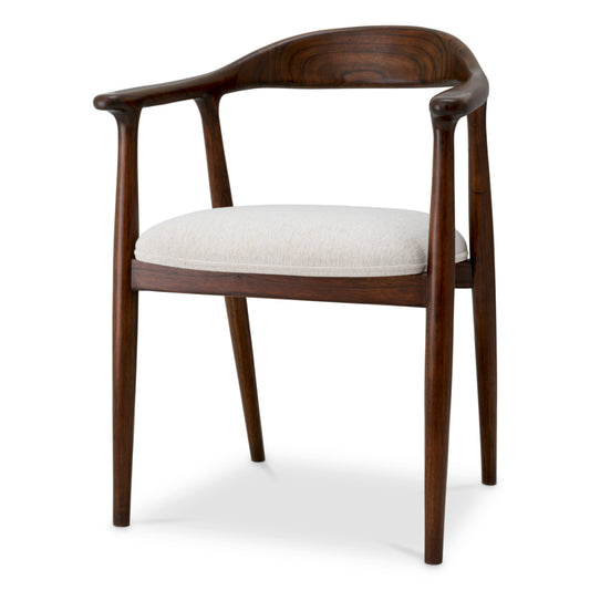 Eichholtz Beale Dining Chair, Classic Brown, Sentier Cream (119064)