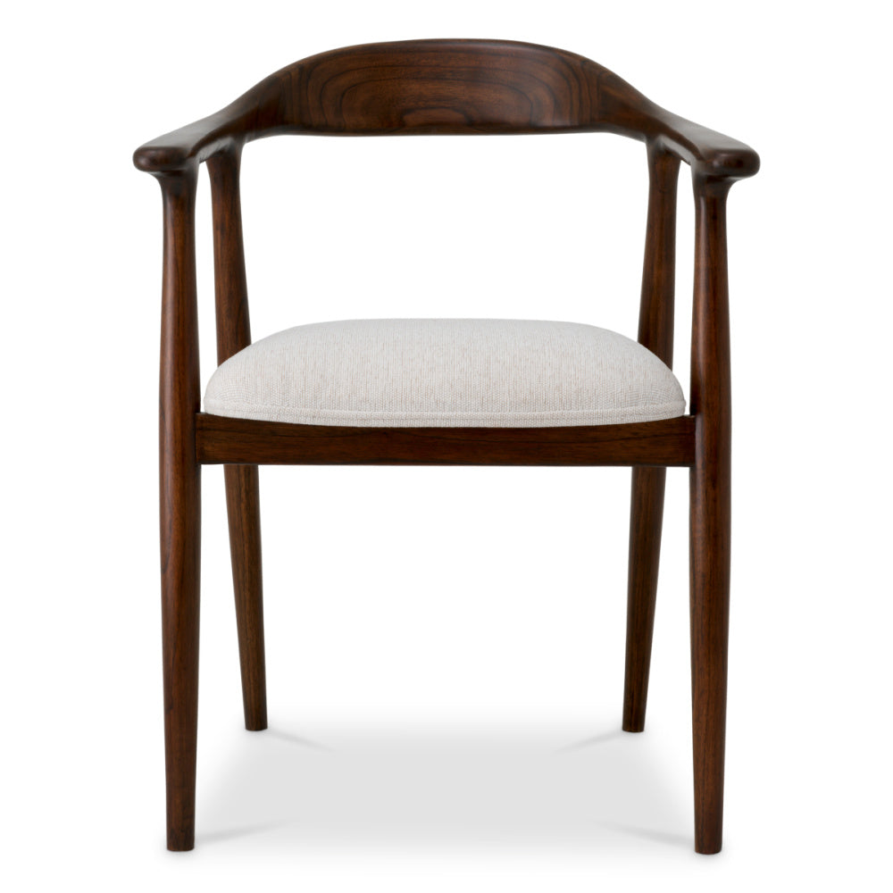 Eichholtz Beale Dining Chair, Classic Brown, Sentier Cream (119064)