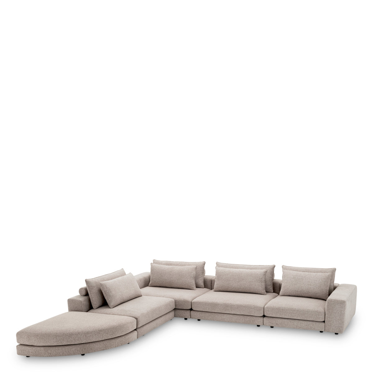 Eichholtz Club Sofa Lounge, Nuoro Greige, Black Feet (119082)