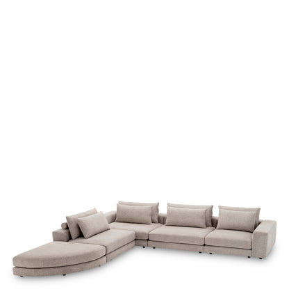 Eichholtz Club Sofa Lounge, Nuoro Greige, Black Feet (119082)