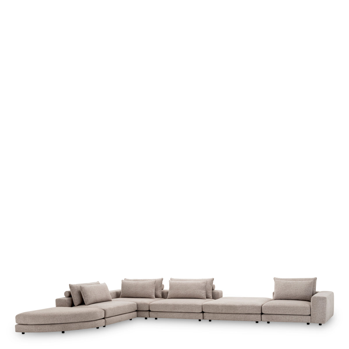 Eichholtz Club Sofa Lounge, Nuoro Greige, Black Feet (119082)