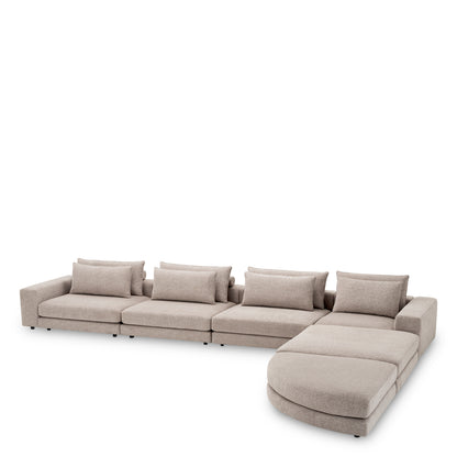 Eichholtz Club Sofa Lounge, Nuoro Greige, Black Feet (119082)