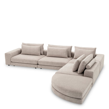 Eichholtz Club Sofa Lounge, Nuoro Greige, Black Feet (119082)