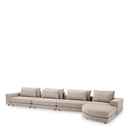 Eichholtz Club Sofa Lounge, Nuoro Greige, Black Feet (119082)