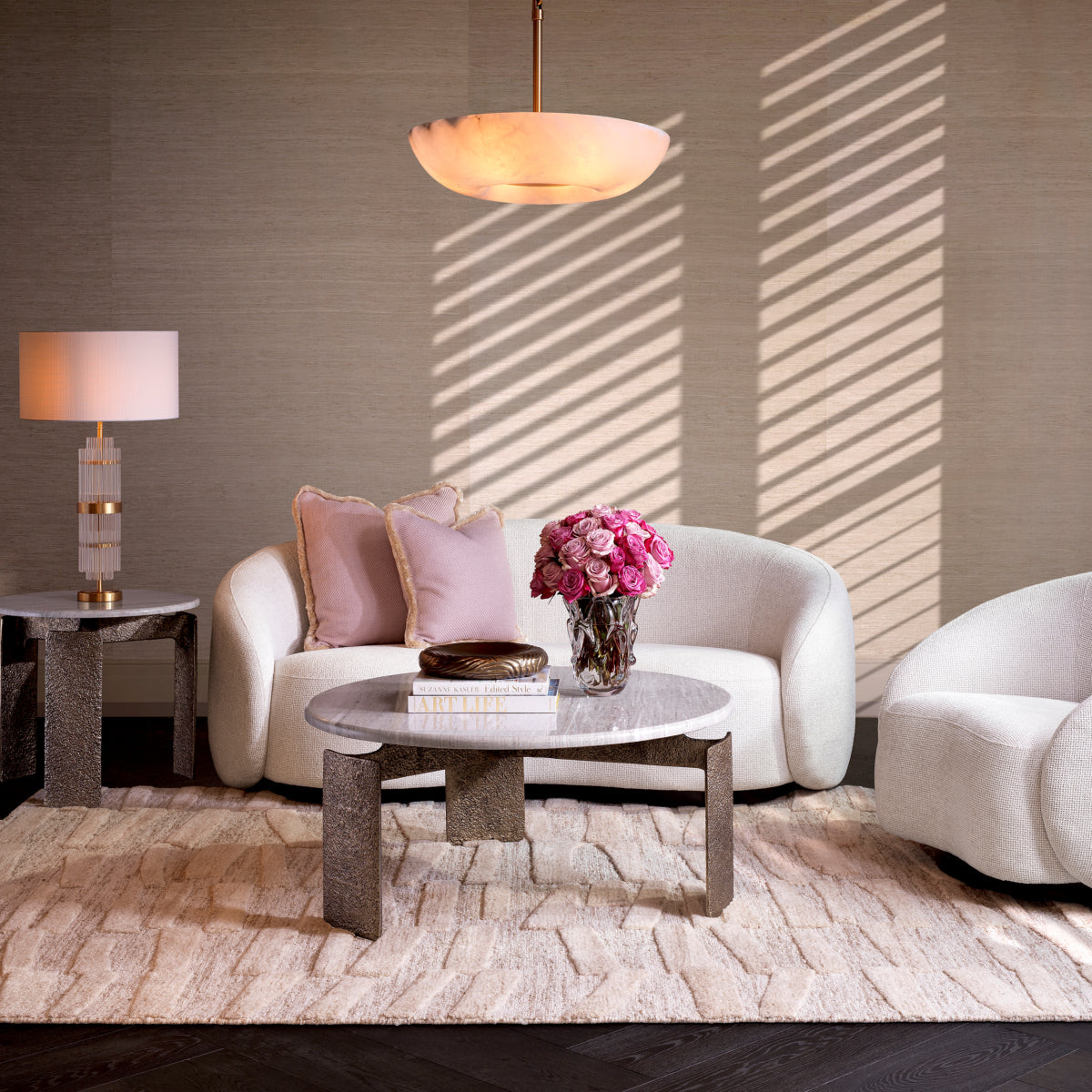 Eichholtz Amore Sofa, Lyssa Off-white, Black Wooden Base (A119091)