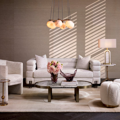 Eichholtz York Sofa, Small, Seashell Off-white, Bronze Legs (A119092)