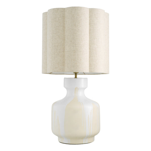 Eichholtz Lorena Table Lamp, White Drip-effect, Vintage Brass (119101UL)