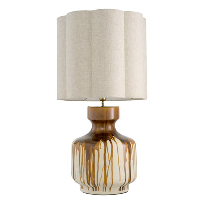 Eichholtz Lorena Table Lamp, Brown Drip-effect, Vintage Brass (119102UL)