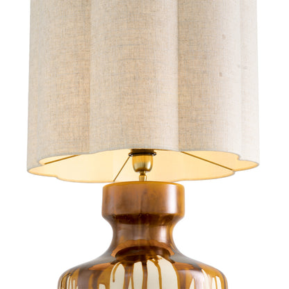 Eichholtz Lorena Table Lamp, Brown Drip-effect, Vintage Brass (119102UL)