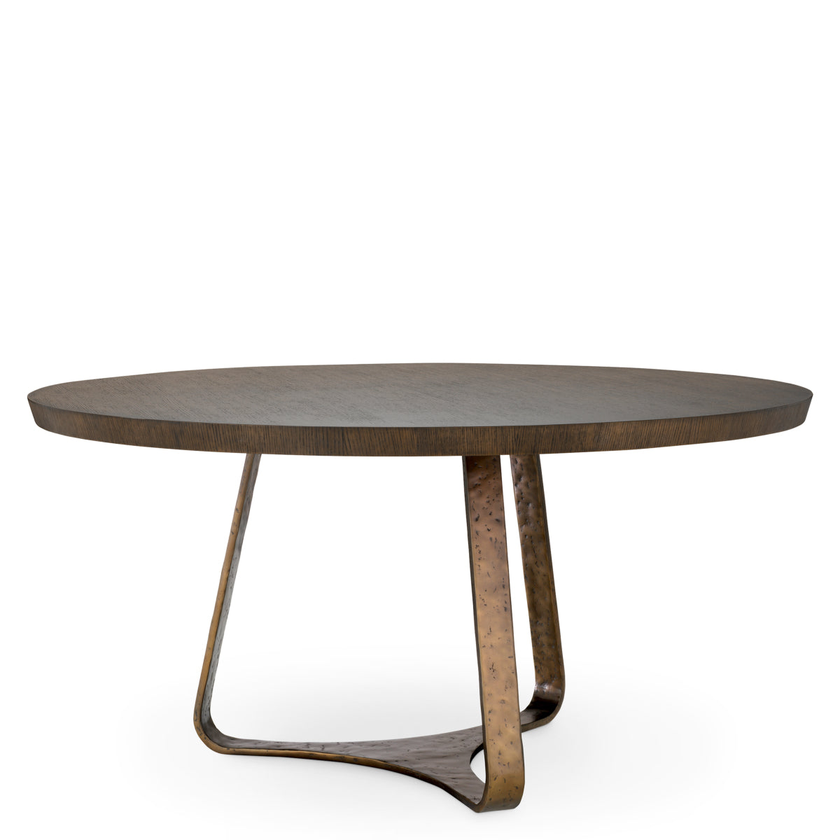 Eichholtz Cambronne Dining Table, Mocha Oak Veneer, Bronze (119135)