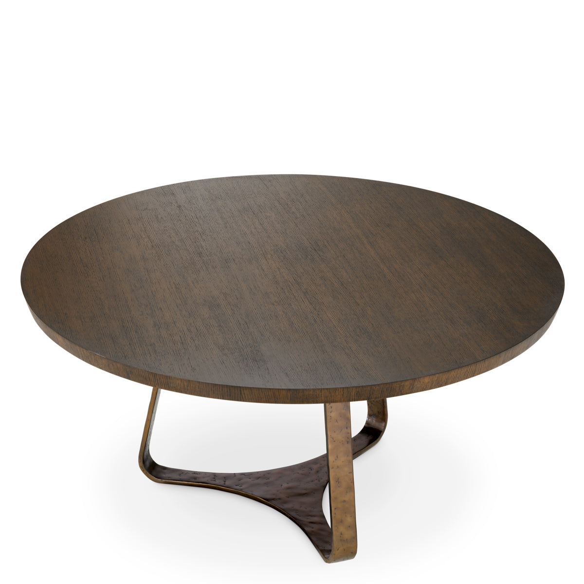 Eichholtz Cambronne Dining Table, Mocha Oak Veneer, Bronze (119135)