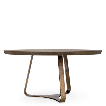 Eichholtz Cambronne Dining Table, Mocha Oak Veneer, Bronze (119135)