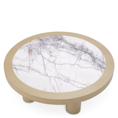 Eichholtz Presedio Coffee Table, Washed Oak Veneer, Bianco Lilac Marble (119140)