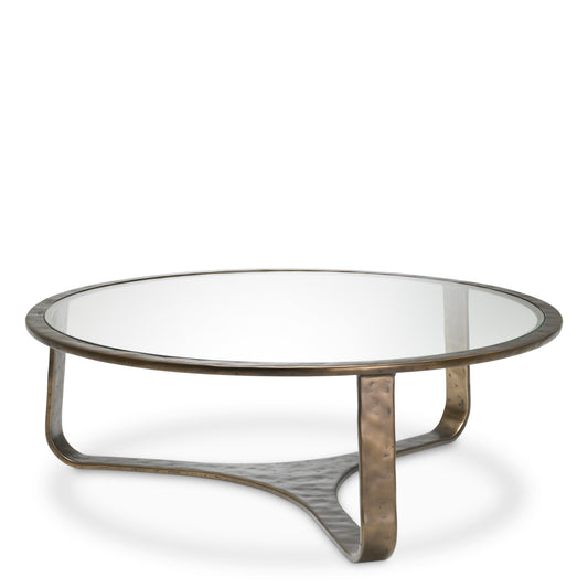 Eichholtz Cambronne Coffee Table, Bronze, Clear Glass Top (119143)