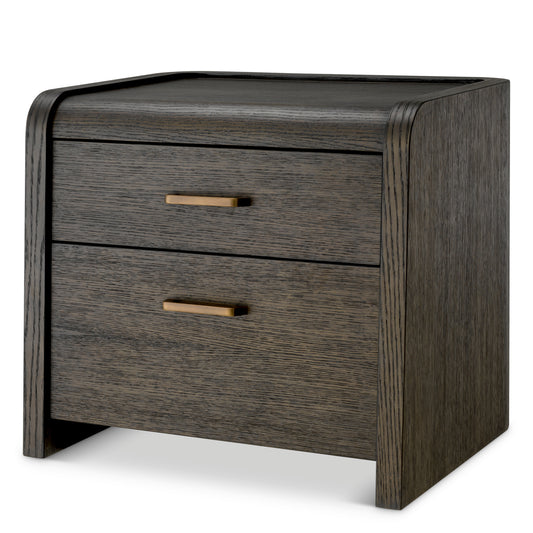 Eichholtz Joane Nightstand, Mocha Oak Veneer, Medium Bronze (119144)